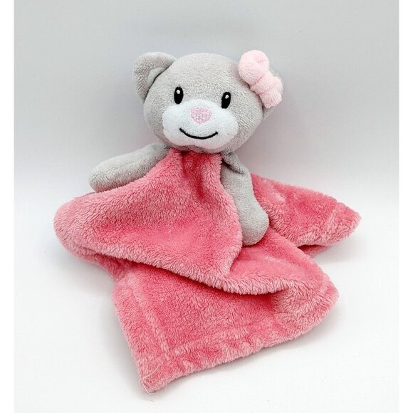 Nemcor Gray Bear Lovey Pink Security Blanket Plush Stuffed Animal Toy - Picture 1 of 4